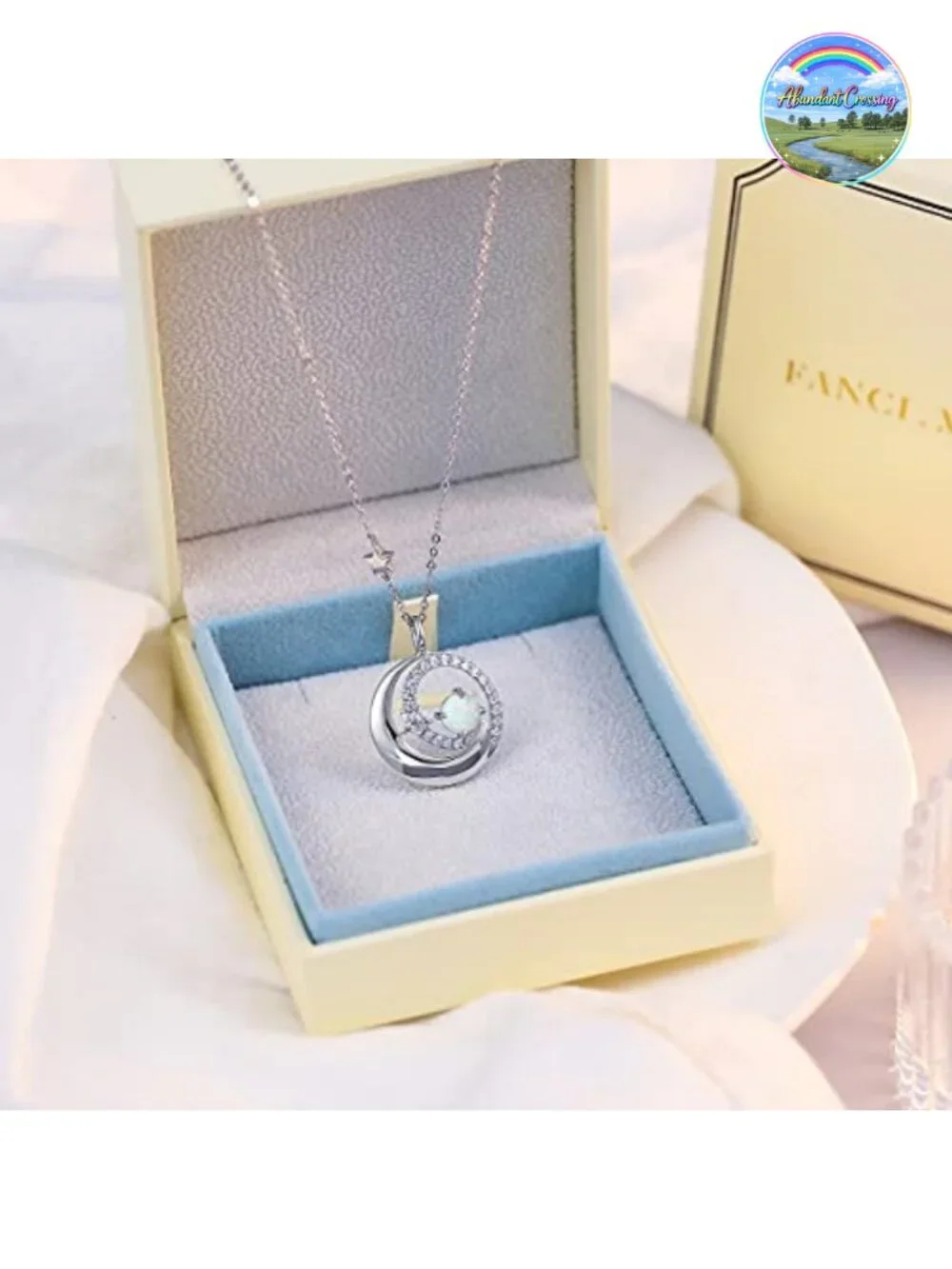 Sterling Silver Moon & Star Birthstone Necklace Dainty Pendant 16-18in Lobster